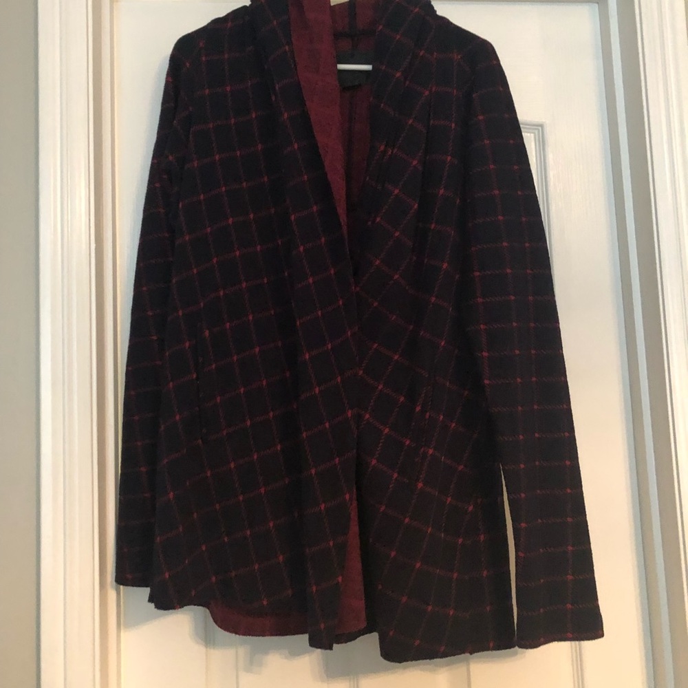 Navy & Red/Maroon Cardigan/Wrap